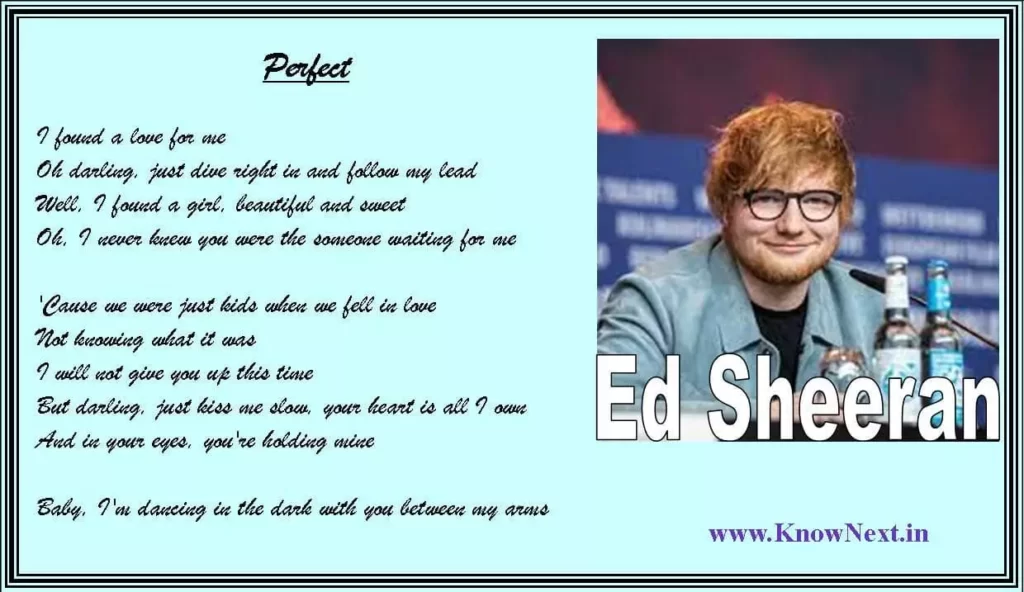 Perfect Ed Sheeran-Song Lyrics